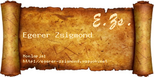 Egerer Zsigmond névjegykártya