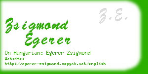 zsigmond egerer business card